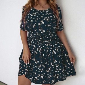 Dark blue floral dress